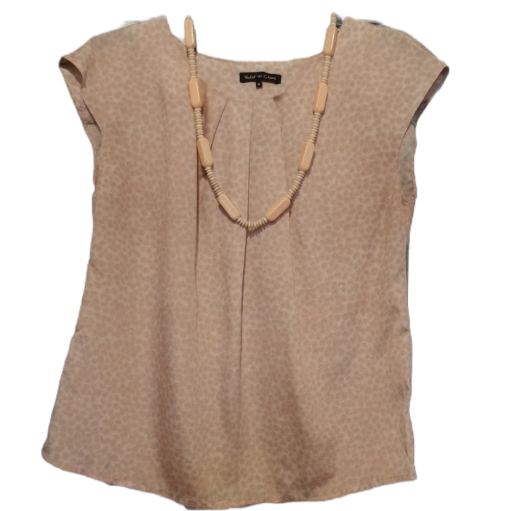 Peach & Cream Print Violet & Claire Top sz Medium